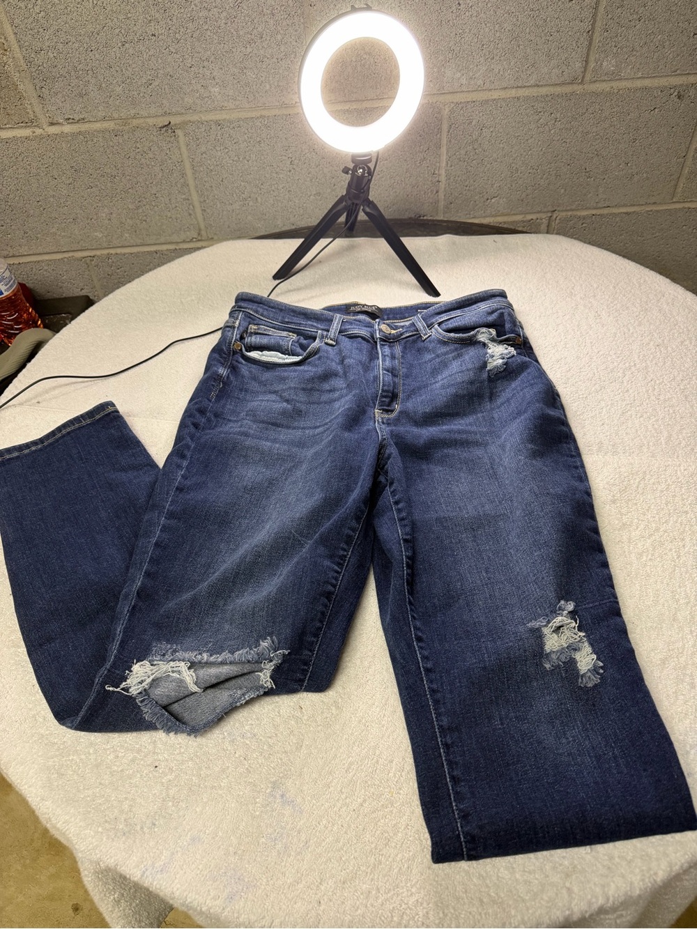 Judy Blue Boyfriend fit size 11/30 Dark Blue Distressed Women’s Jeans